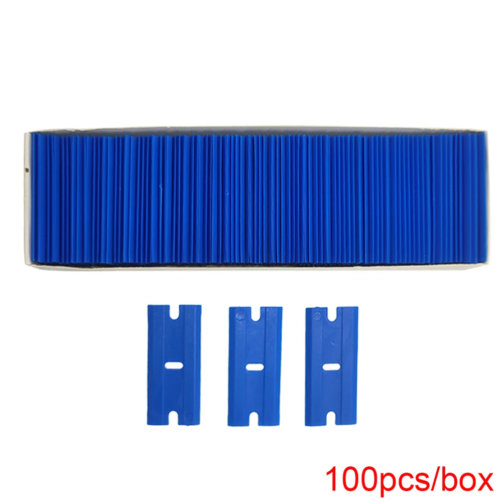 

Double-side Razor Scraper Plastic Blade for Car Vinyl Wrap Film Squeegee Window Tint Glue Water Sticker Remover Clean Tool E14B