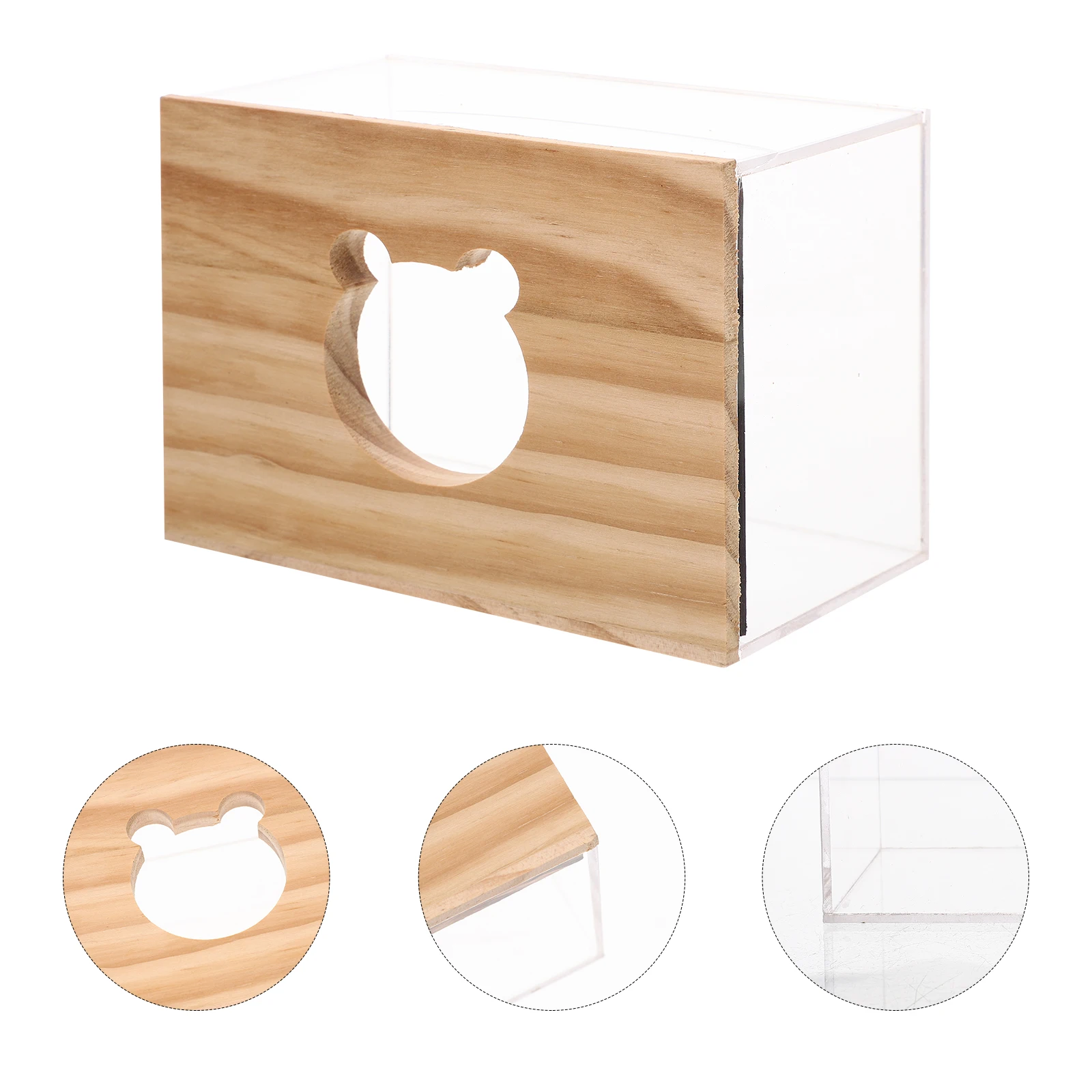 

Hamster Bath Tub Small Pet House Transparent Acrylic Wear Resistant Reusable Box Household Hamster Bathroom Accessories