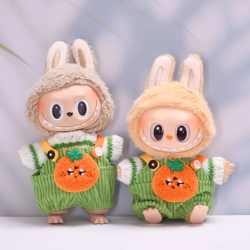 Labubu 17cm Clothes II Idol Dolls Sitting Party The Monster Outfit Accessories Clothing DIY Gift Cute Fruit Overalls ED18I