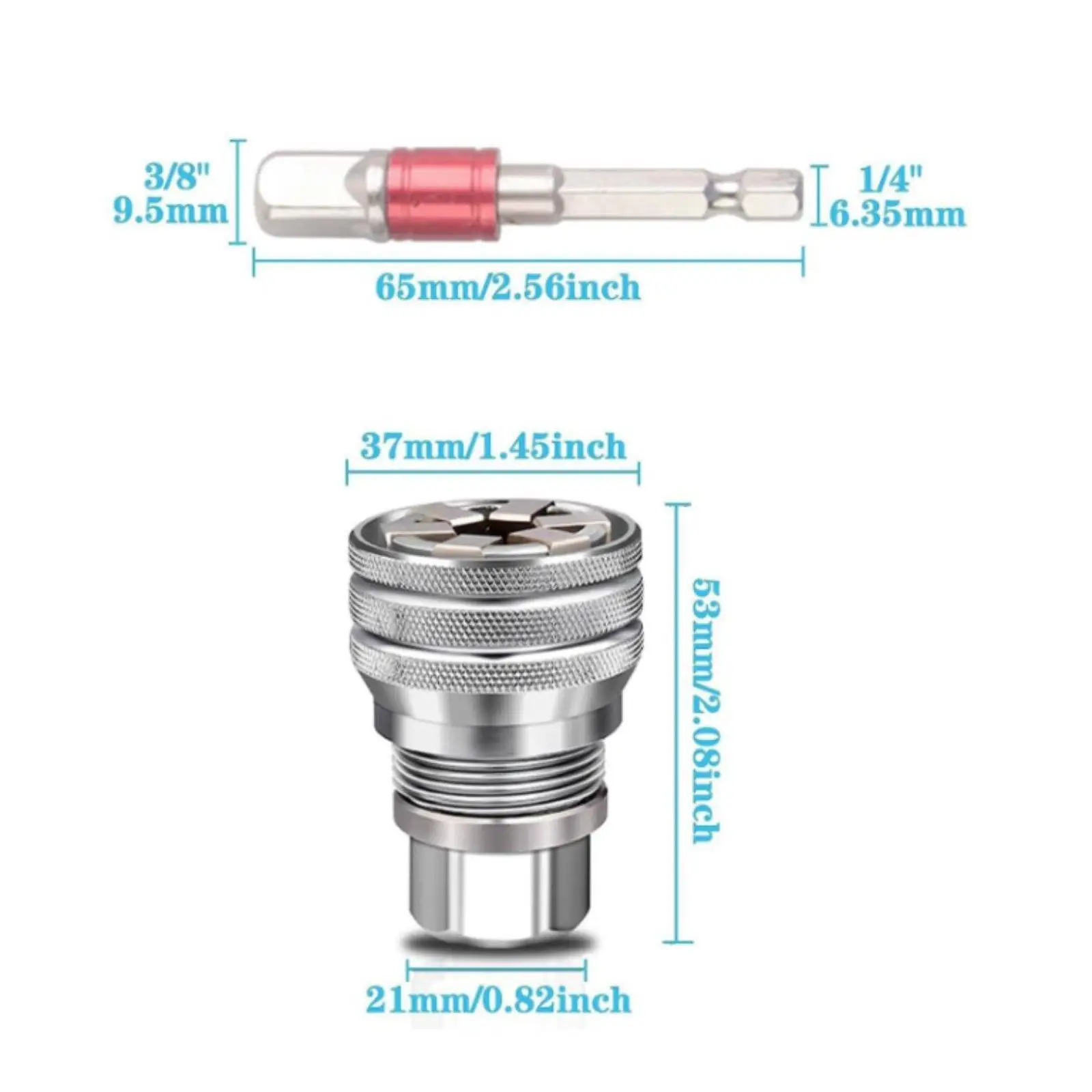 2x Adjustable Universal Socket Multifunctional 10-19mm Self-Adjusting Socket