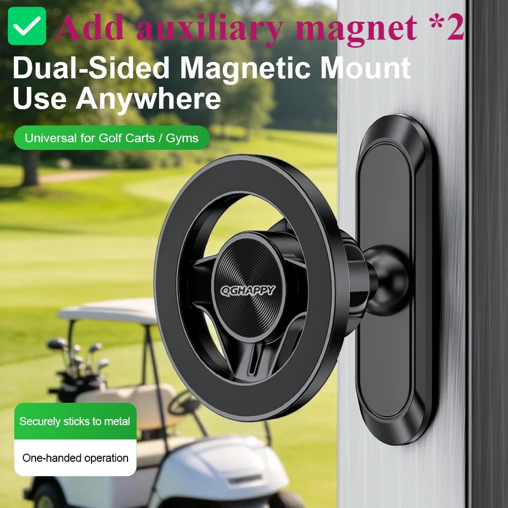 1 Stück Magnetische Auto-Handyhalterung 360° °   Drehbarer Universalständer mit starkem Magnethalter und zusätzlicher Metallplatte in Schwarz-Orange