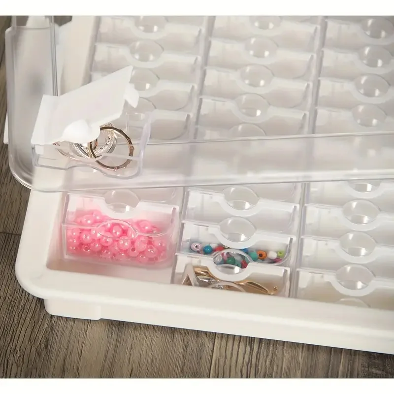 Transparent storage box independent box with transparent outer cover, nail accessories classification box, DIY bead box