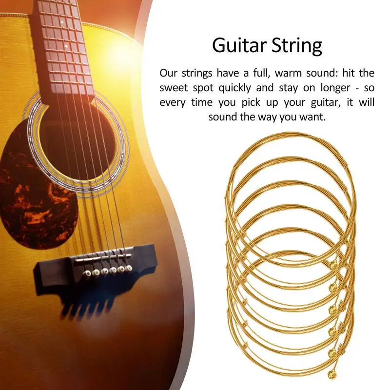 Guitar Strings Acoustic Guitar Brass Strings Folk Guitar Steel Strings Set Phosphor Bronze Musical Instrument Accessories 6Pcs