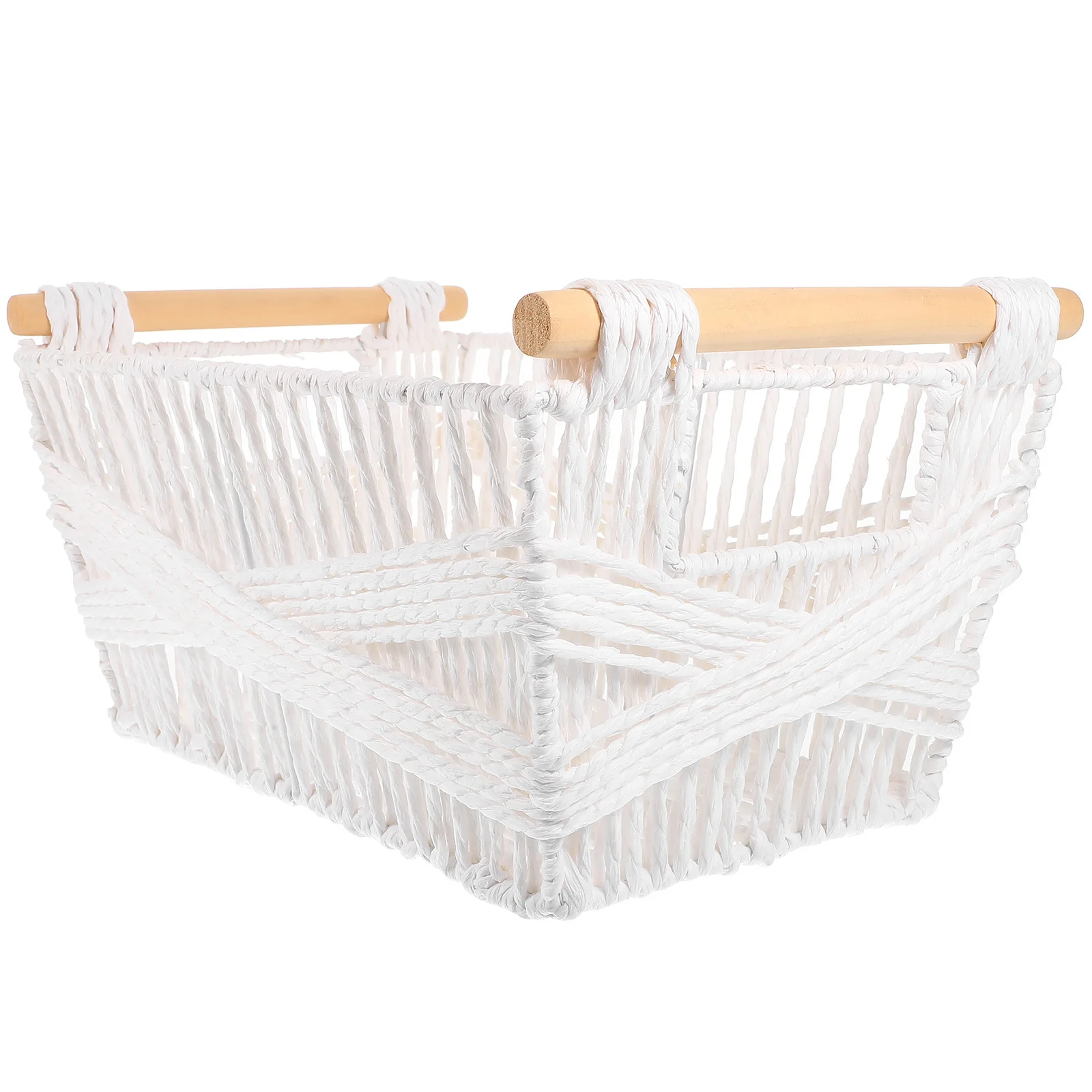 

Paper Rope Woven Storage Basket Iron Frame Organizer Multipurpose Storage for Towels Books Cosmetics Nursery Bedroom Sundries
