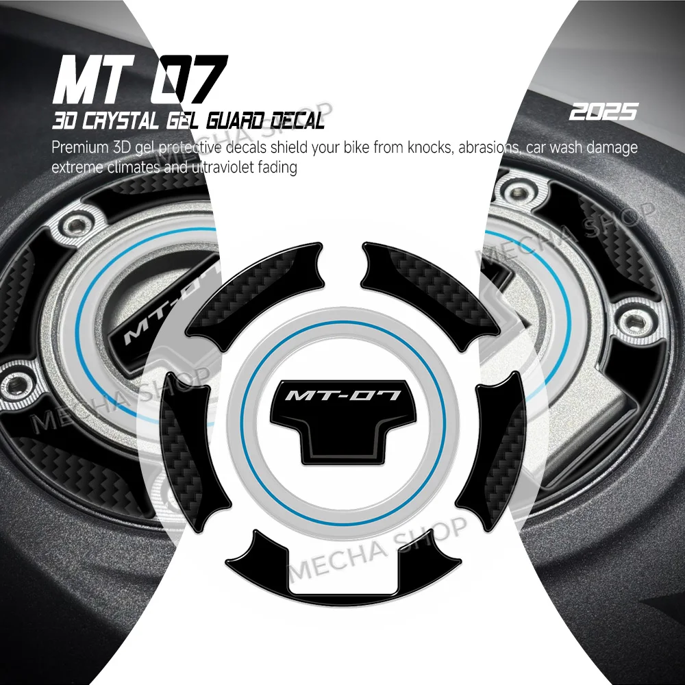 

Motorcycle Accessories 3D Resin Sticker Protection Kit Waterproof Decal Fuel Cap Protection for MT-07 MT07 2025