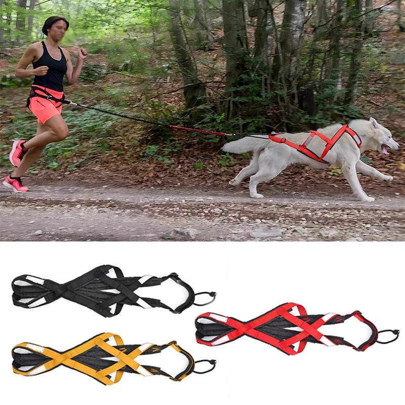 

Sled Dog Pulling Car Leash Waterproof Night Reflective Dog Chest Harness Big Large Dog Weighted Rally Vest Pet Training Supplies