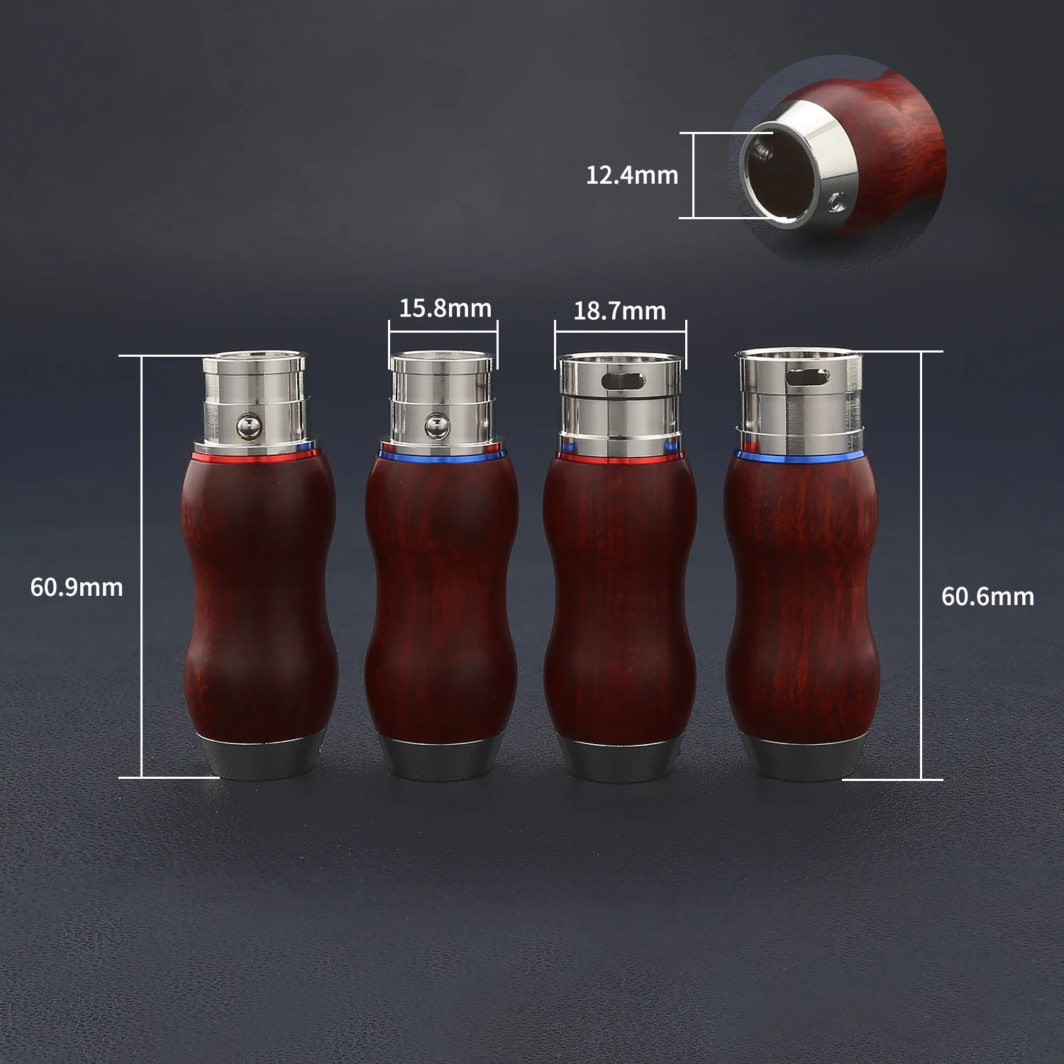 `udiocrast Wood Shell 3-Pin XLR Plug Silver Plated Brass Red Wood Black Ebony Male Female for HiFi Balanced Cable 2/4 Pcs`