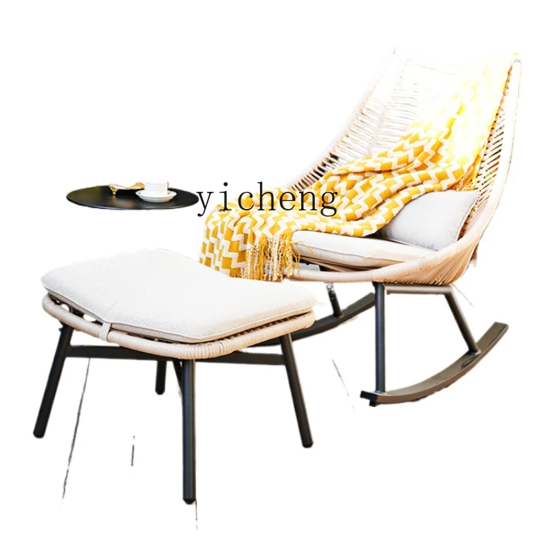 

ZK outdoor rocking chair courtyard balcony rattan leisure outdoor rocking chair lazy light luxury home recliner