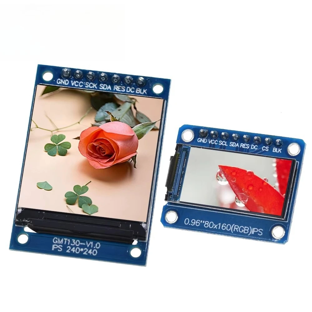 TZT TFT Display 0.96 / 1.3 inch IPS 8P/7P SPI HD 65K Full Color LCD Module ST7735 Drive IC 80*160 (Not OLED) For Arduino