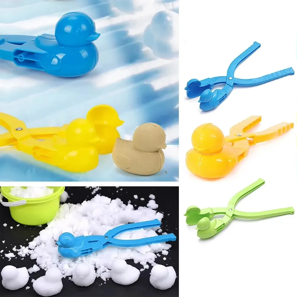 Clip per creare palle di neve per bambini Cuore per adulti Fiocco di neve Forma di anatra Pinze per stampi per palline di neve con sabbia all'aperto Giocattoli sportivi da combattimento