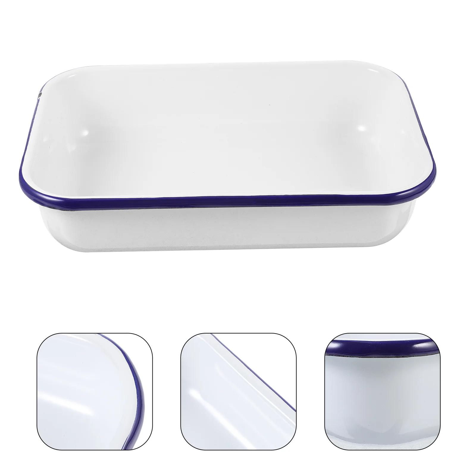 

Pancake Enamel Baking Storage for Restaurant Bread Food Heat-resistant Tray Multifunctional