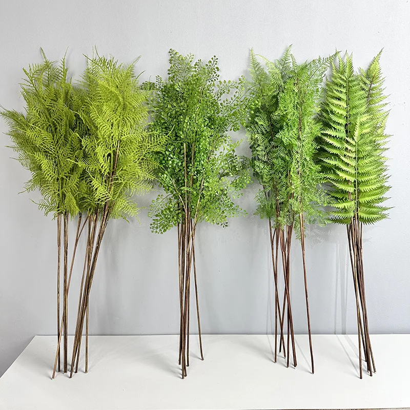 

4pcs Simulation Green Plants Plastic Asparagus Fern Branch Home Decor Than Saw Leaf Artificial Ferns Plant Study Room Decoration