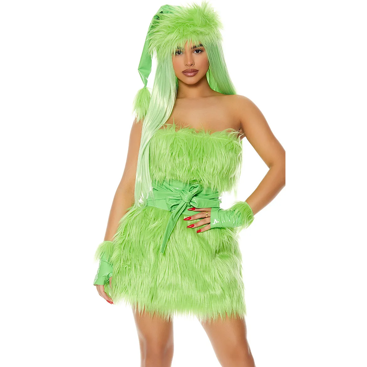 Christmas Costume Sexy Cosplay Greener Dresses Holiday Disguisement Clothes Lady Party Dress Up New Year Outfit