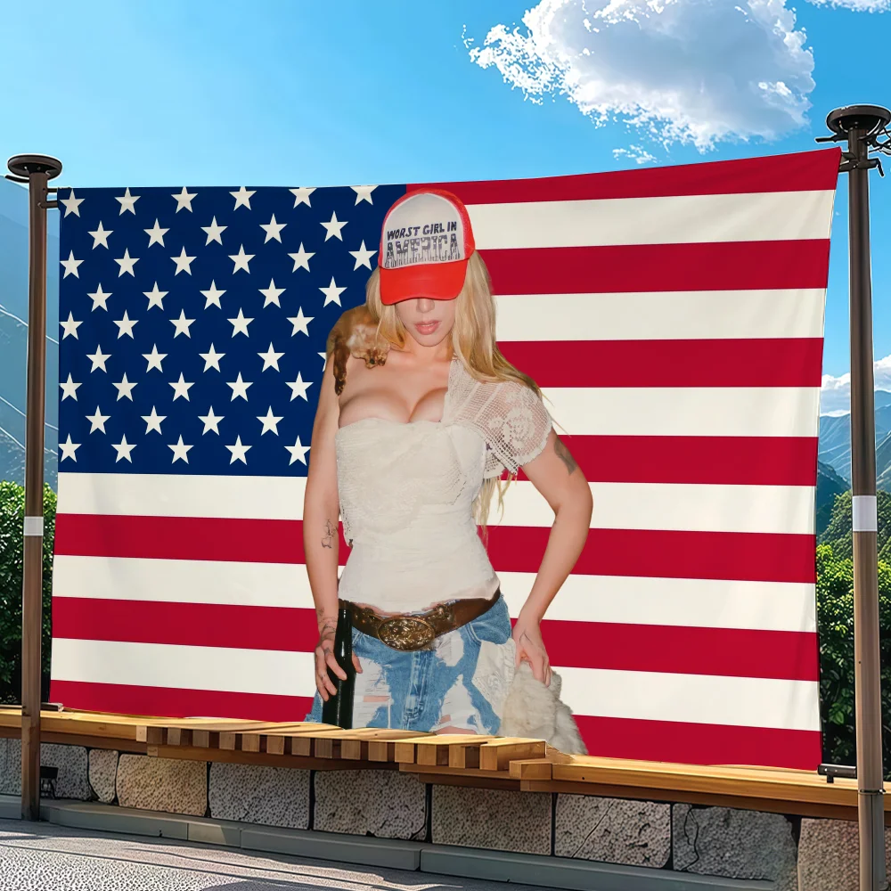 Slayyyter Worst Girl in America flag Custom Camping Garden Decor Party Backdrops Wall Art Family Gifts