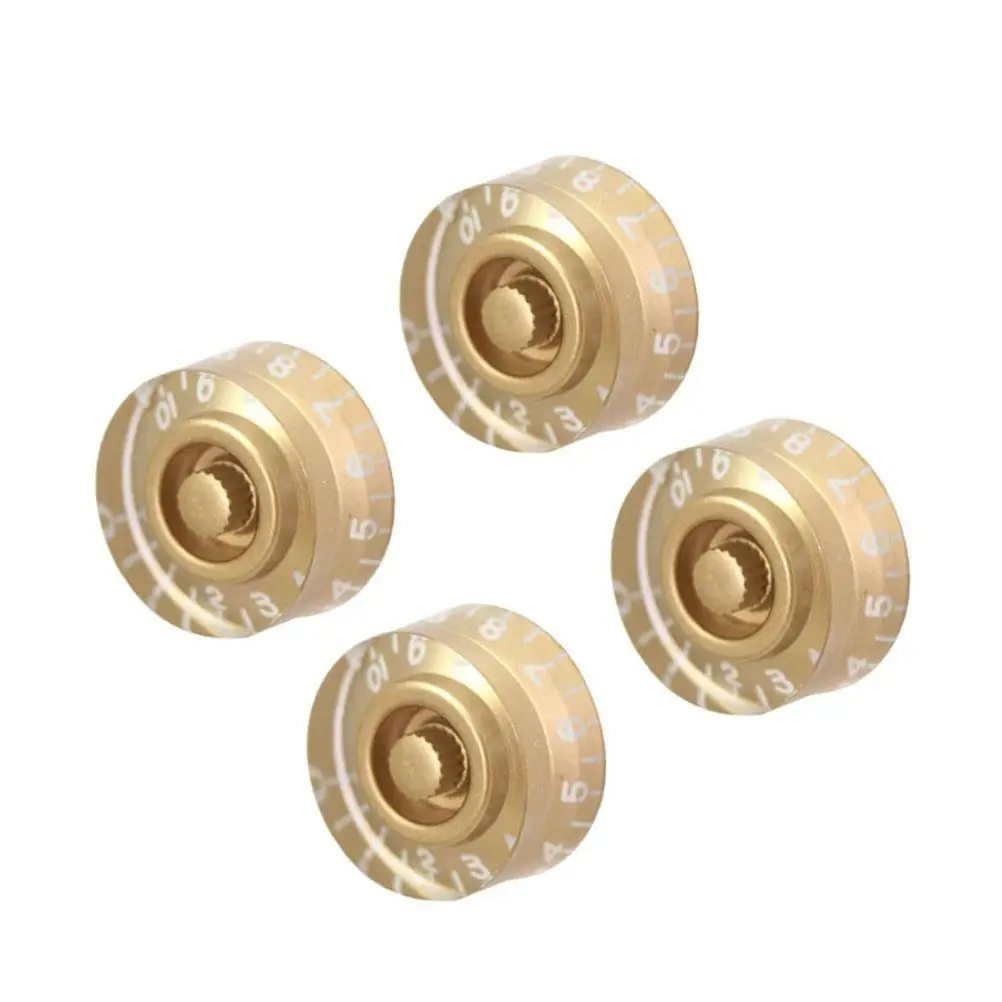 

4 PCS/ Set Round Guitar Knobs Volume Tone Control Knobs Rotary Knobs for Style Electric Guitar Parts Replacement (Golden)