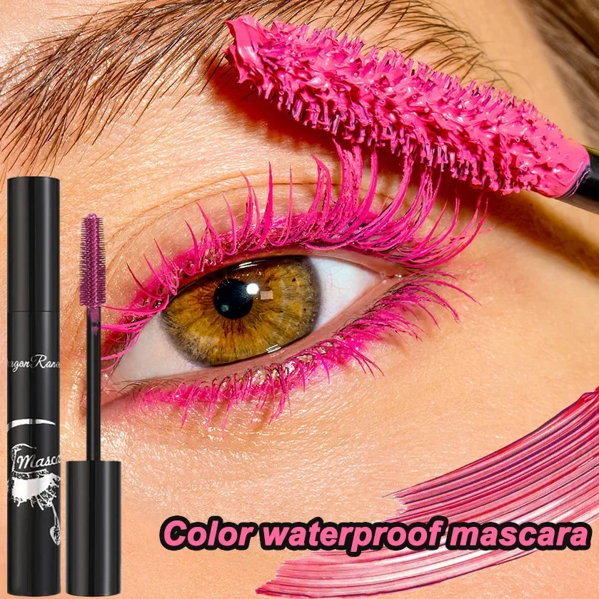 Colored Waterproof Mascara Thick Blue Purple Pink Diamond Silver Pearl Sequin Mascara Long -lasting Non-smudging Eyelashes Cream