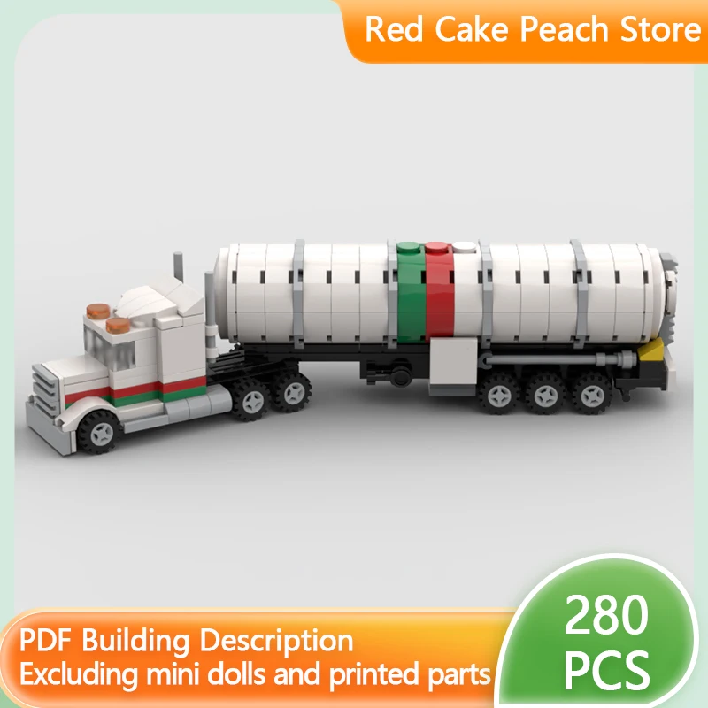 

City Car Model MOC Building Bricks Tanker Transport Semi-Trailer Modular Technology Children Holiday Gifts Assemble Toys Suit