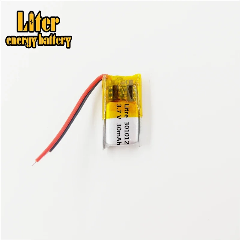 3.7V 30mAh Lithium Polymer Li-ion Rechargeable Battery lipo battery For Mp3 Mp4 PAD DVD DIY bluetooth headephone 301012