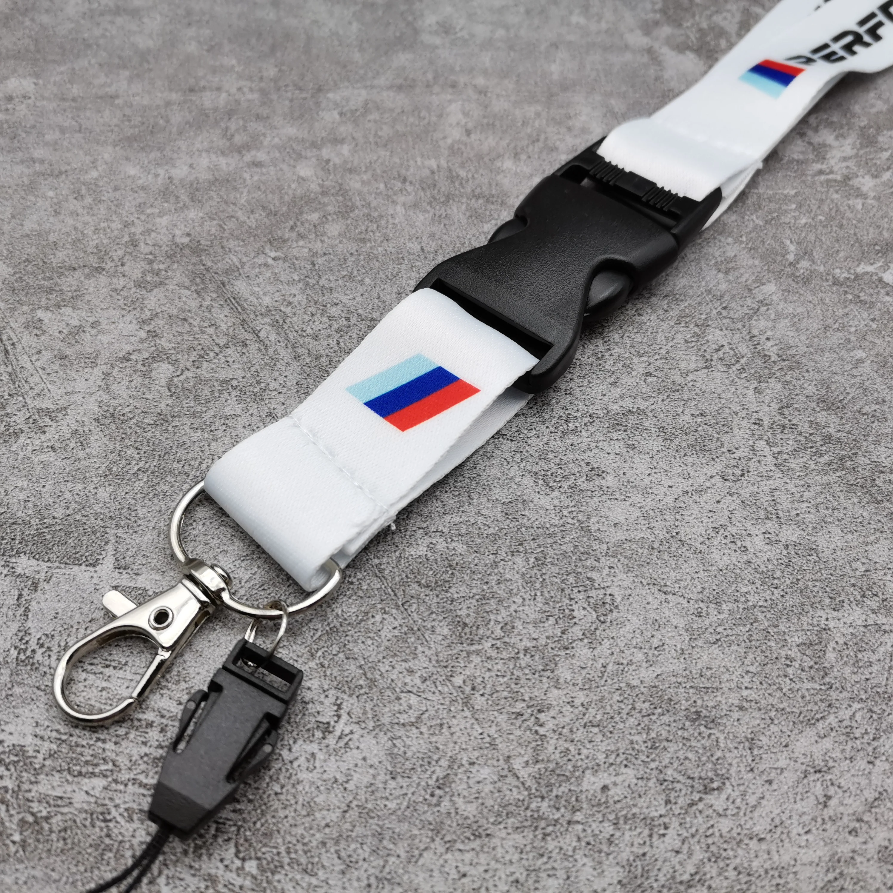 BMW Lanyard Nylon Printing Emblem Style Black White Red Blue Keychain for m Performance e90 e60 e46 car accessories Fashion Gift