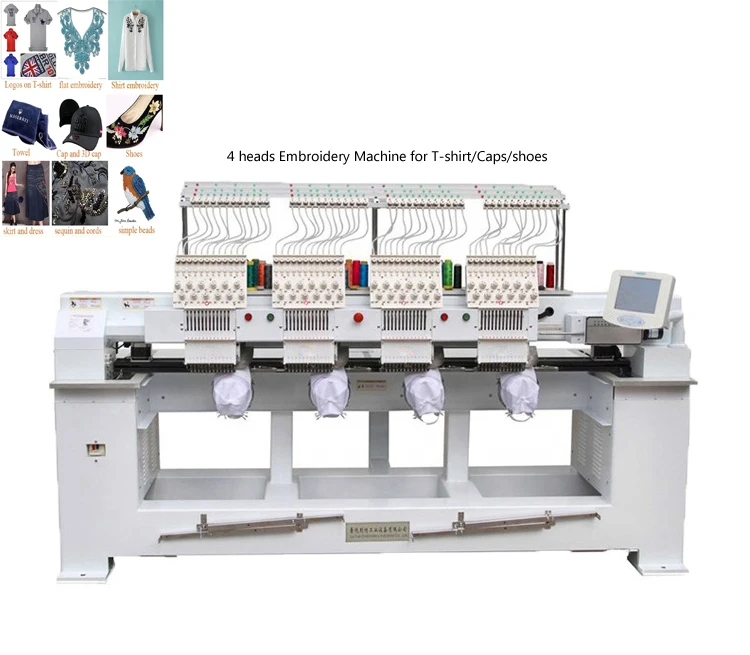 High Quality Four Heads 12/15 Needles Multi-function Embroidery Machine Flat Computer Sewing Machine For Sale