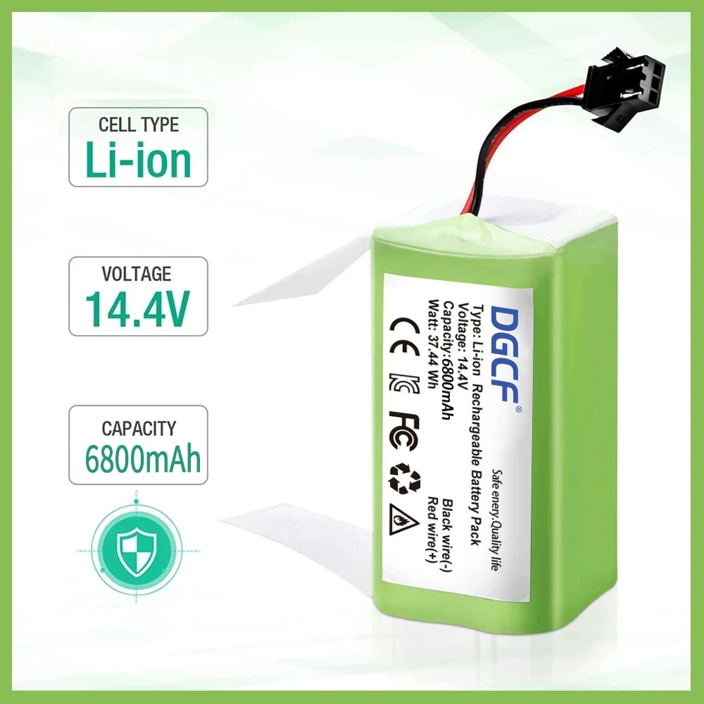 14.4V 6800mAh Li-ion Battery 4S1P for Conga 990 1090 Tesvor X500 Ecovacs Deebot N79 N79S DN622 Eufy RoboVac 11 Replace Batteries