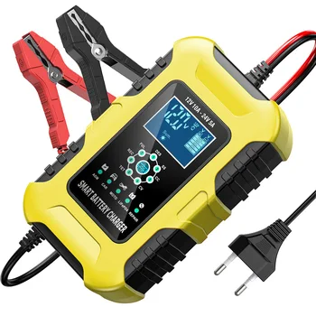 FOXSUR Ładowarki samochodowe 12V/10A 24V/5A W pełni automatyczne AGM Mokre inteligentne ładowarki akumulatorów Konserwator Przenośne ładowarki akumulatorów