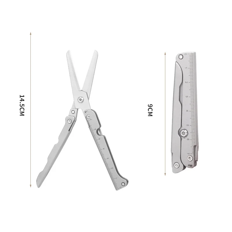 Folding Scissors Portable Lightweight Home Outdoor EDC Tools With Back Clip Scale