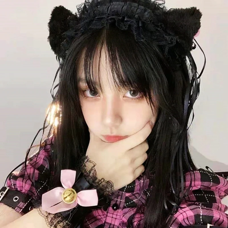 652f Forma oreja gato/gargantilla/manguitos encaje/cola cosplay Choker Tostar Fiesta cumpleaños Halloween