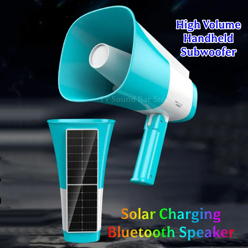 

Беспроводная Bluetooth-колонка с солнечной зарядкой, мощный мегафон для экскурсоводов и уличных торговцев, портативный сабвуфер