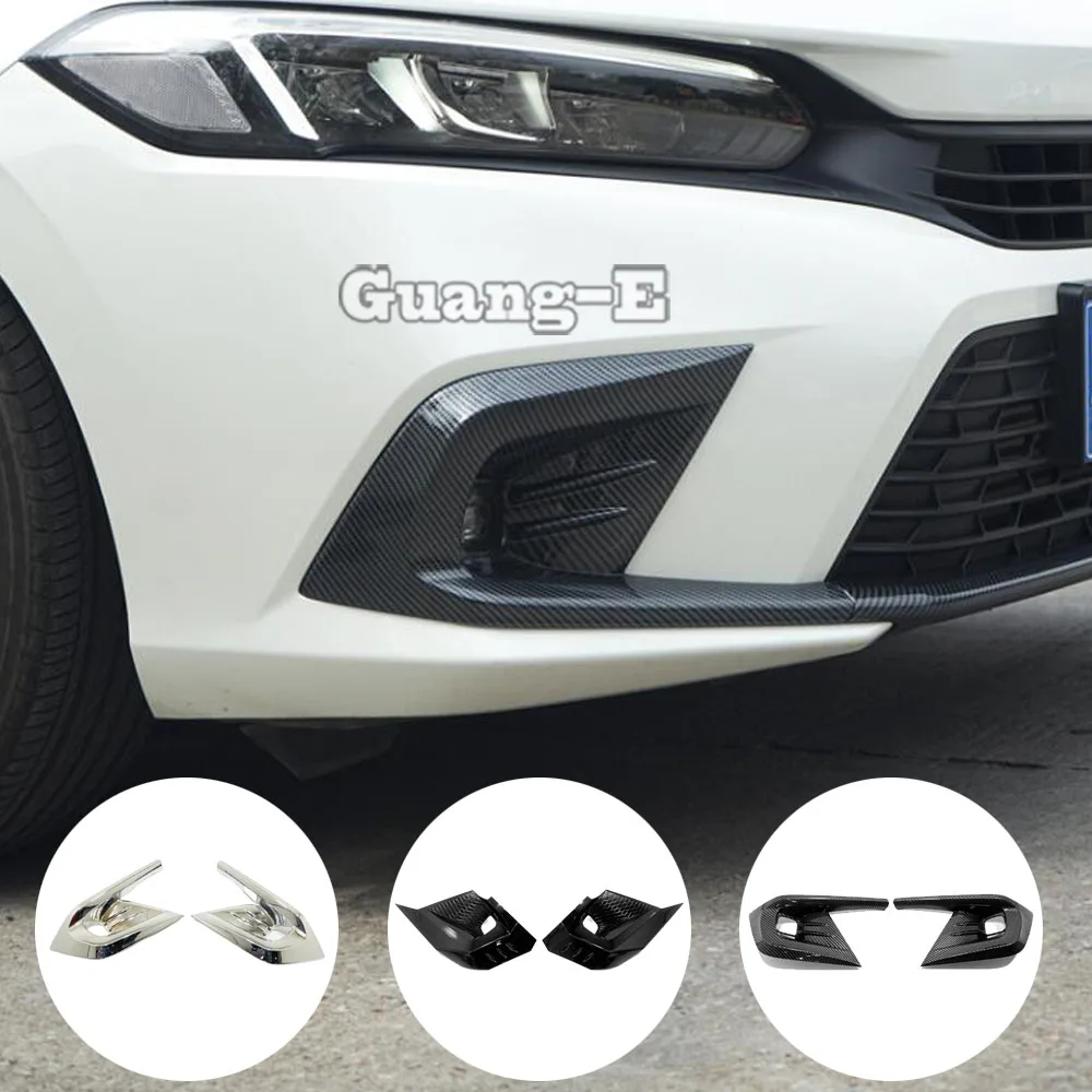 

For Honda Civic 11th Gen 2022 2023 2024 Front Fog Light Lamp Cover Trim ABS Plastic Car Eyebrow Accessories Exterior Decoration