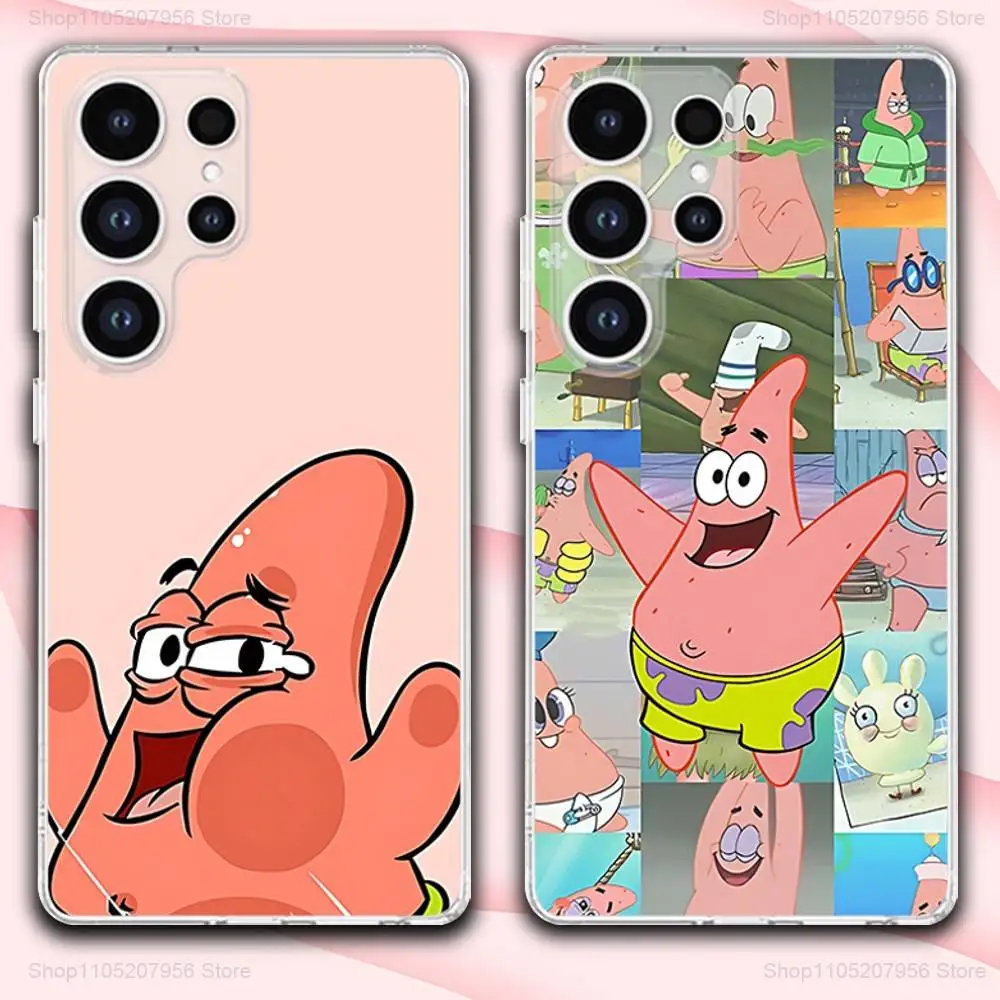 

P-Patricks-ES Cute S-Star For Samsung A30,71,51,S9,10,20,Ultra,FE,Lite,S25,24,22,23,21,PIus Transparent Soft Phone Case