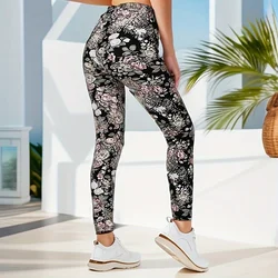 PD58 Dark Floral WOMEN'S Clothing with 9% Leggings for Outdoor Sports Yoga Pants