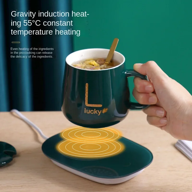 Ceramiczne kubki do kawy z regulacją temperatury, podgrzewacz do mleka, podkładka termoizolacyjna, zestaw filiżanek do herbaty, kreatywna podstawka,