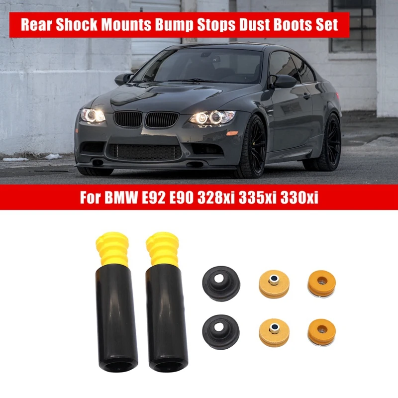 Fit For BMW E90 E92 E93 E82 Car Rear Upper Lower Shock Mounts Grommets & Bump Stops Kit Accessories 33526768544