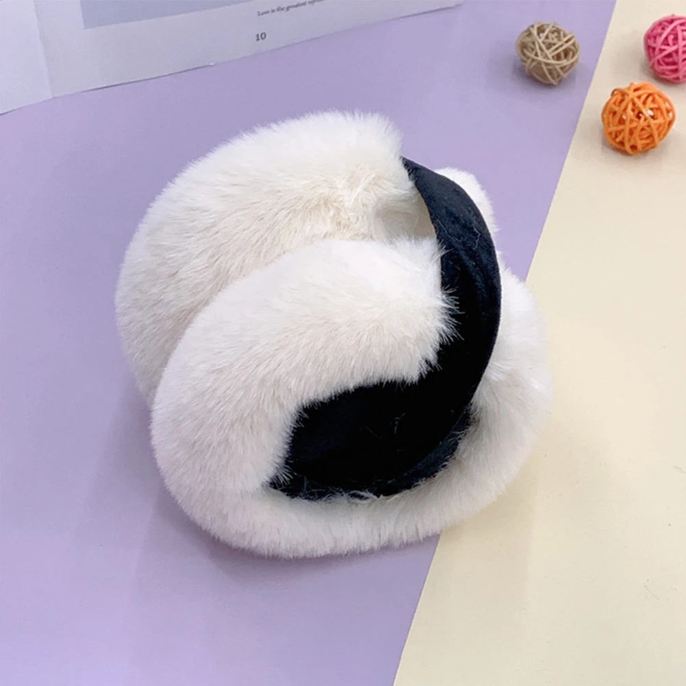 Winter New Warm Earmuffs Foldable Cover Outdoor Riding Ear Warmer White Bucket Winter Ear Muff Hat