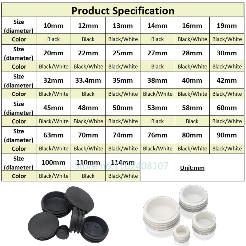الأبيض PP البلاستيك تقطيع نهاية قبعات أنبوب الأنابيب المكونات الداخلية أنبوب دائري التوصيل إدراج المكونات بونغ ضياء 13 ~ 114 مللي متر #2