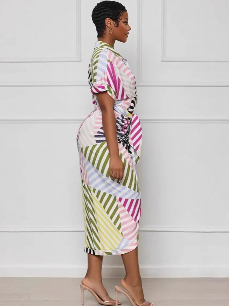 เดรสยาวลายทางสไตล์ฤดูใบไม้ร่วงสำหรับสาวออฟฟิศ ดีไซน์เซ็กซี่ แฟชั่นสตรีทแวร์ ทรงบอดี้คอน สวมใส่สบายๆ ออกงานกลางคืนหรือไปเที่ยวคลับ ดีไซน์หรูหราสำหรับงานปาร์ตี้ ปี 2025