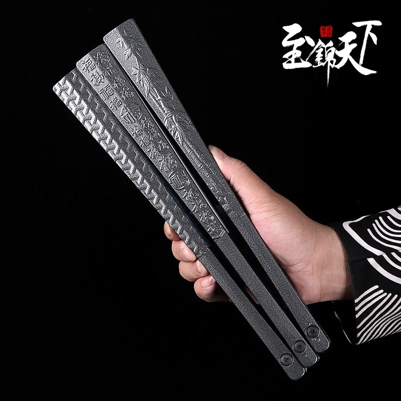 special-offer-chinese-style-men's-tungsten-steel-alloy-metal-folding-fan-waterproof-and-tear-resistant-folding-fan-gift