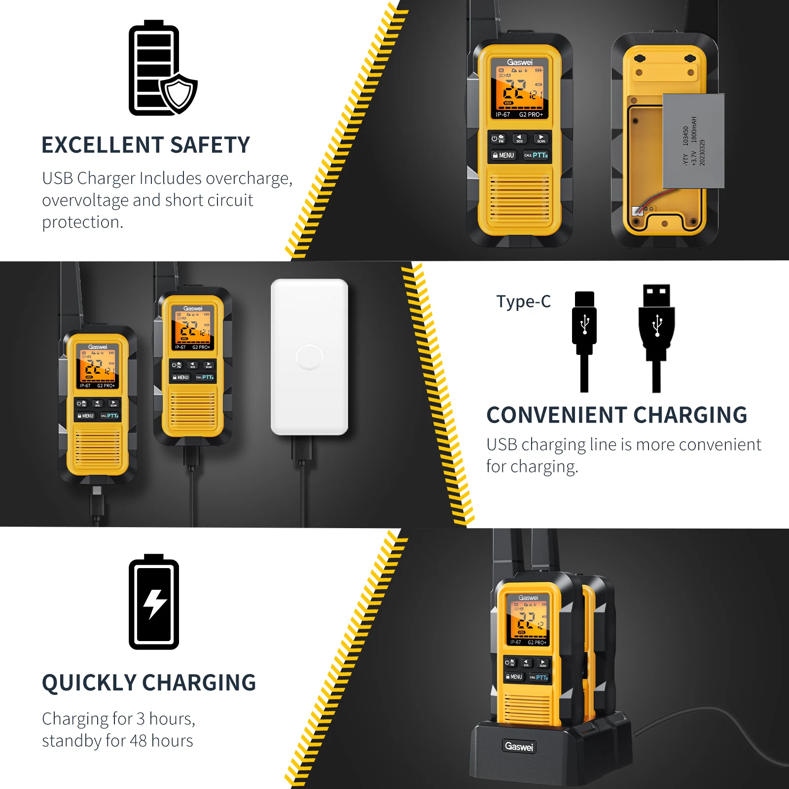 

2025 hot sale Walkie Talkies Long Range for Adults Distance Rechargeable Waterproof Walkie Talkie Li-ion Battery and Charger 2 P