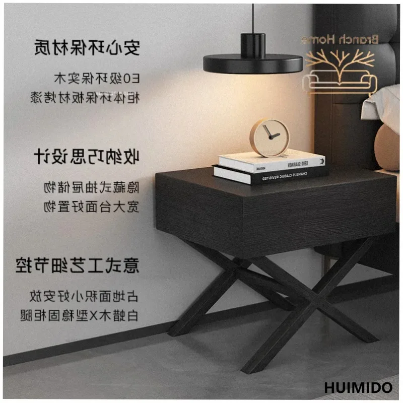 Italian modern light luxury bedside table household bedroom 2025 new bedside small complete storage bedside storage cabinet