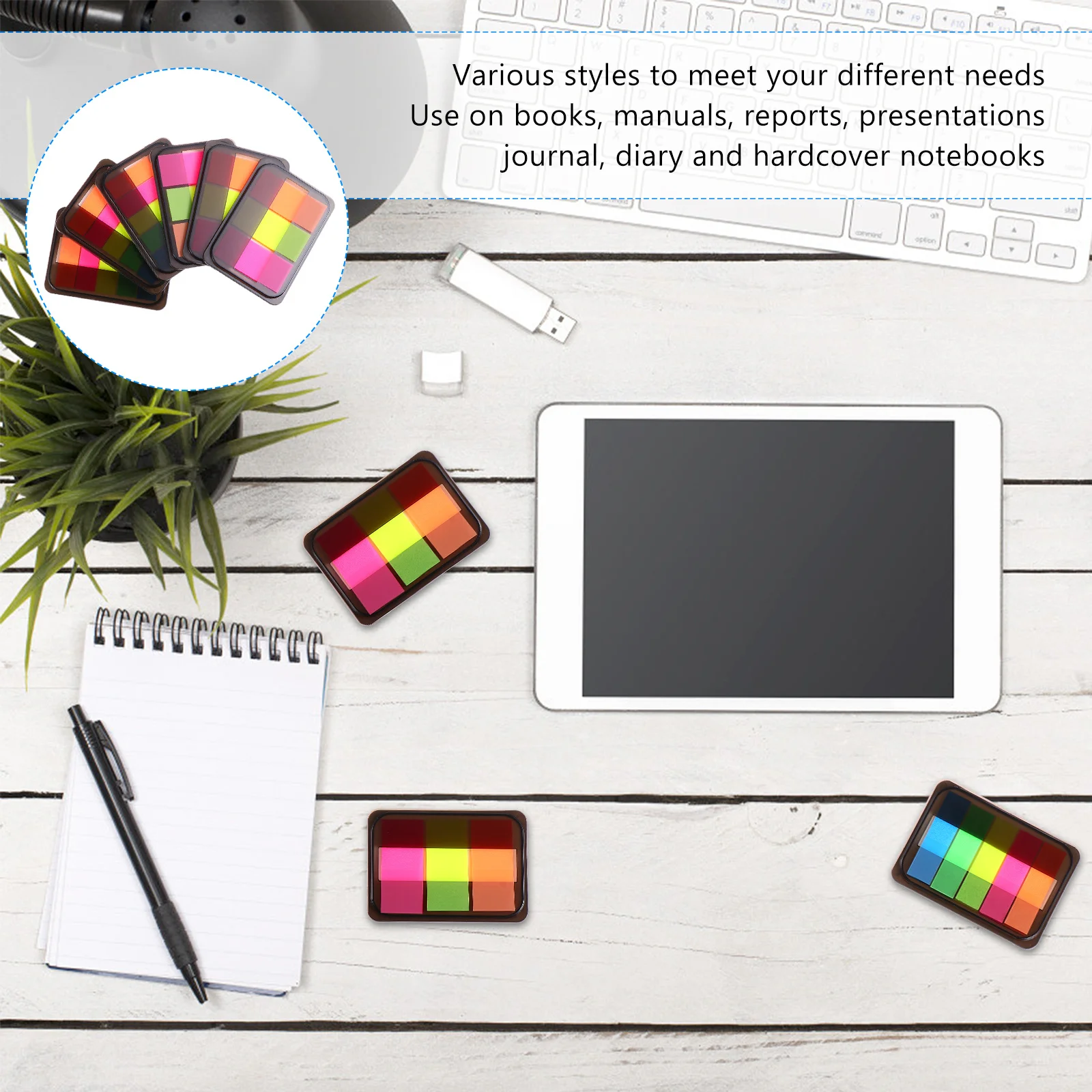 6Pcs Self-Adhesive Index Tabs for School Office Diary Notebook Planner Reminder Study Labels Index Tabs