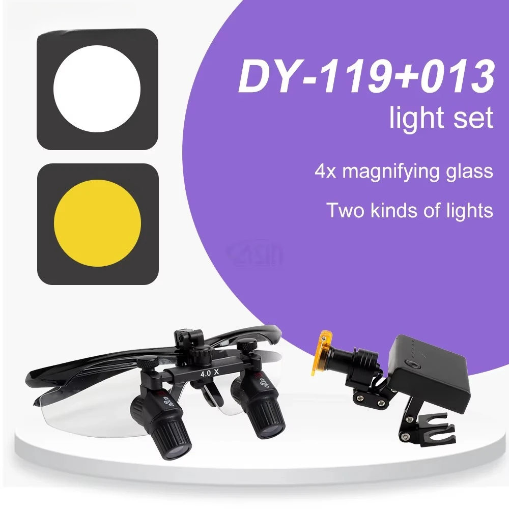 High quality 4X-450mm Dental Surgical Binocular Loupe Magnifier with Light 5W Optical Power Optional for ENT