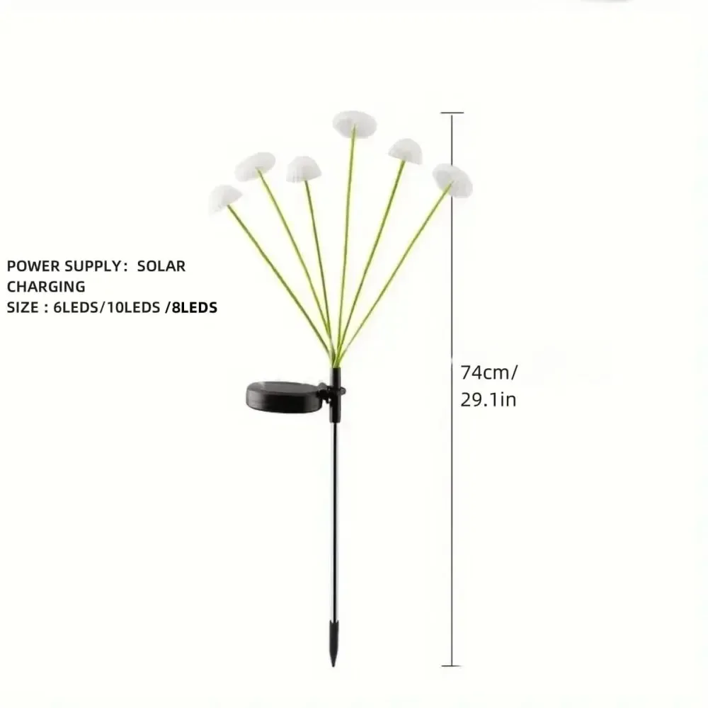 Waterproof Colorful Solar LED Landscape Light Mushroom Jellyfish Shape Outdoor Lamp Balcony Yard Garden Pathway Lawn Decor
