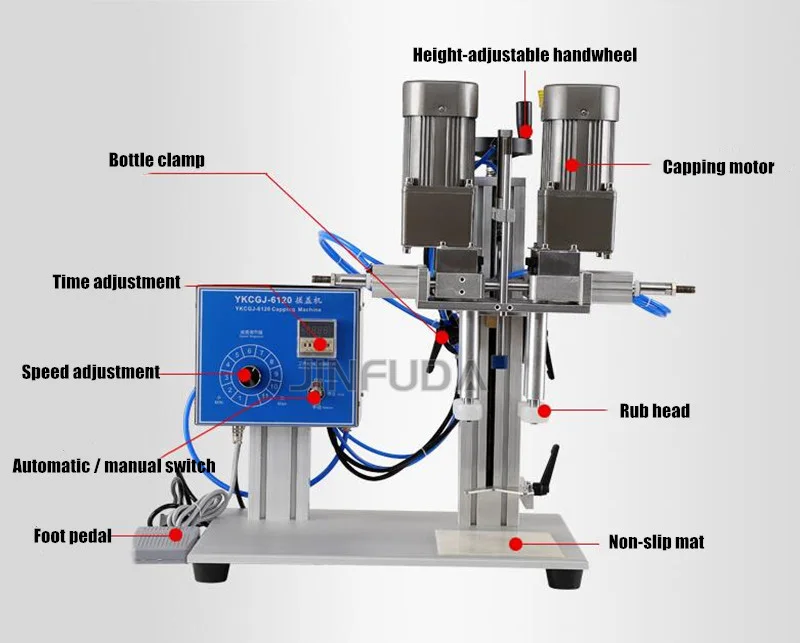 Pneumatic screw capping machine manual spray vial glass bottle soda beer can seamer