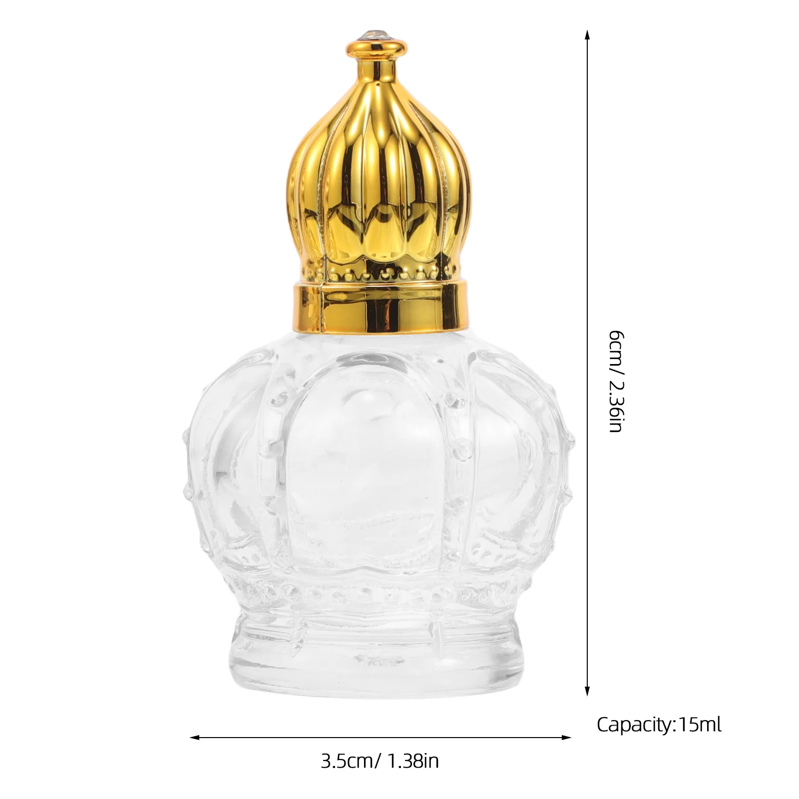 3Pcs Empty Rollerball Bottles 15Ml Glass Perfume Oil Containers with Crown Caps Refillable Roll on Vials for Travel Aromatherapy