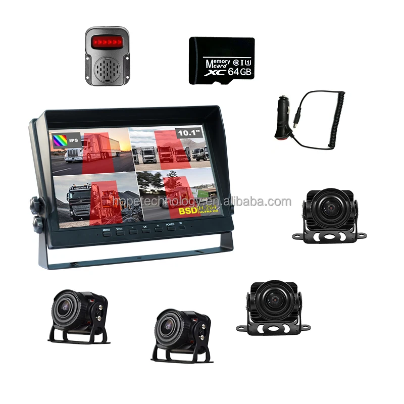 

Support Good Quality 10.1" 4Channel BSD Sound And Light Alarm Medium Duty Trucks /Truck/Bus/Trailer Driving Video Recorder