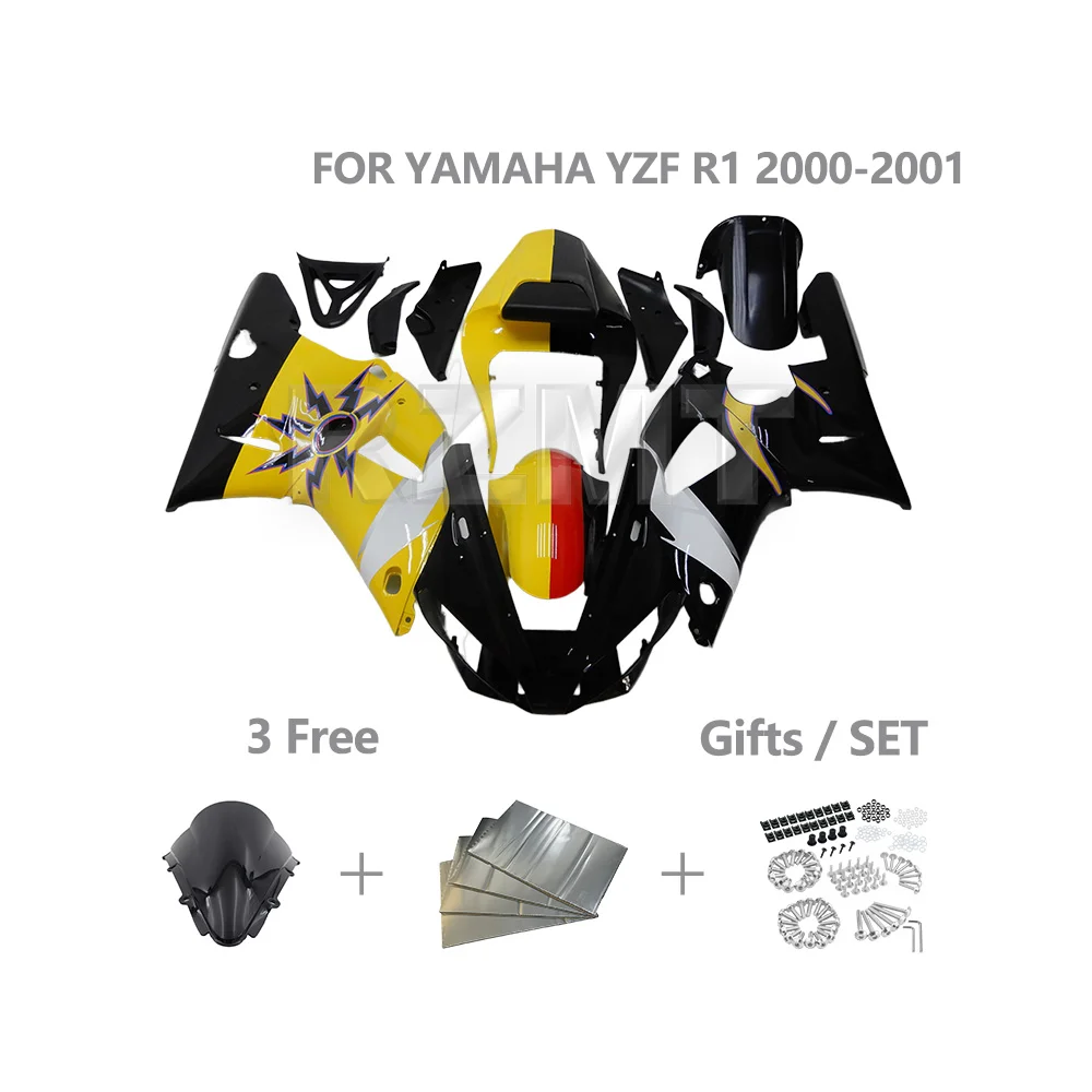 

Injection Fairing Motorcycle Body Kit For YAMAHA YZF R1 2000-2001 ABS Plastic Complete Fairing Kit Set Accessories Y1001-104a