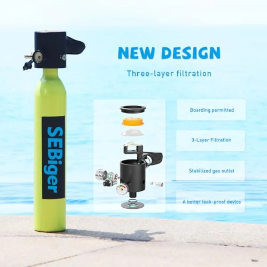Mini scuba tank for underwater exploration aviation aluminum black DOT certified with extended diving time view 2