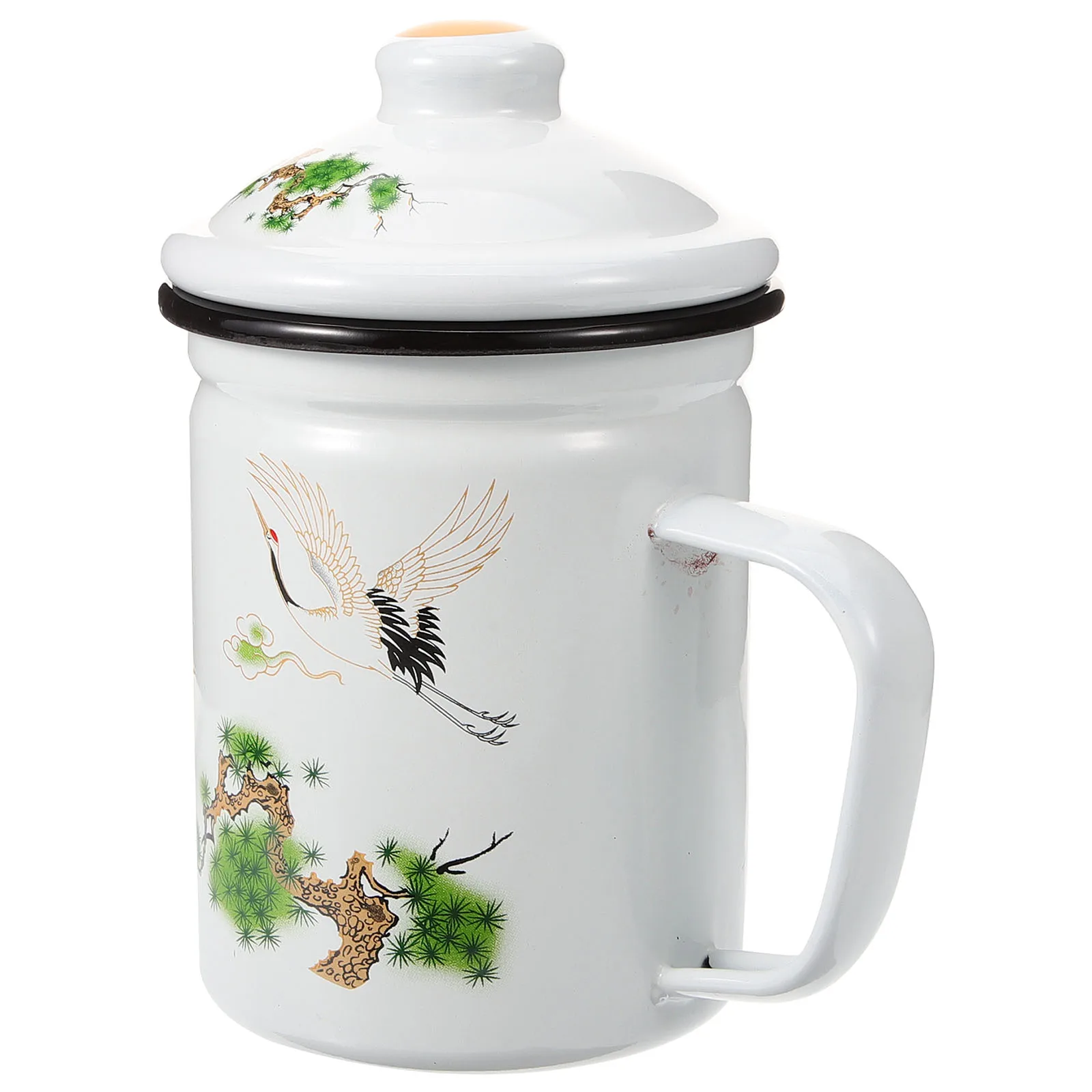 Эмальованная чашка для чая с узором, ретро-дизайн