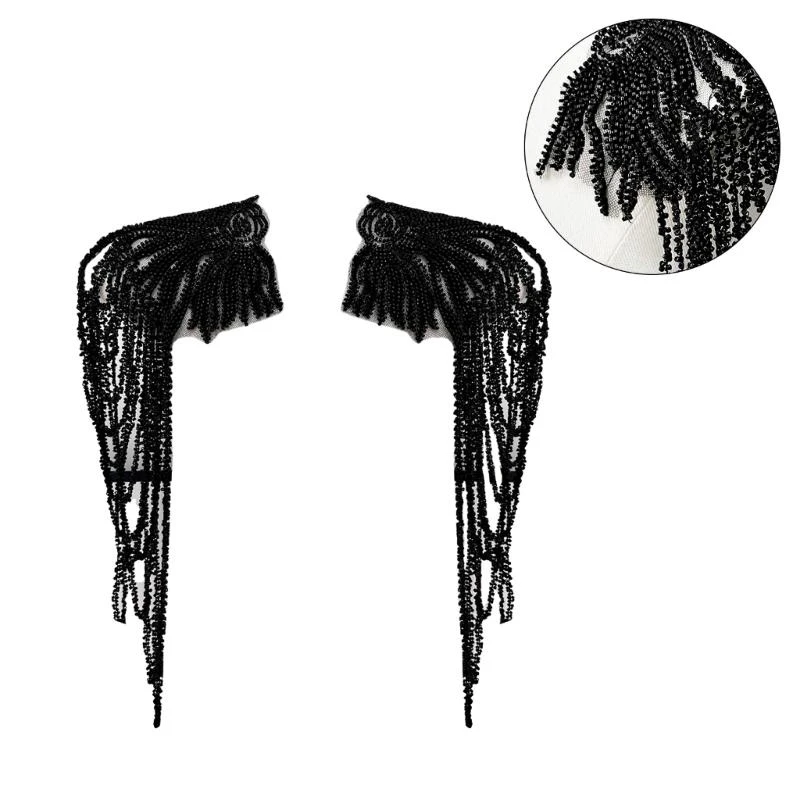 5ASD Профессиональные исполнители костюм Epaulets Applique Applique с блестками с блестками эполеты для сценического костюма